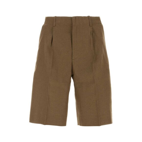 Our Legacy Men Brown Cotton Blend Bermuda Shorts
